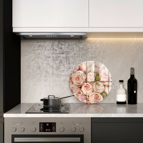 Chopping board glass A delicate bouquet of roses
