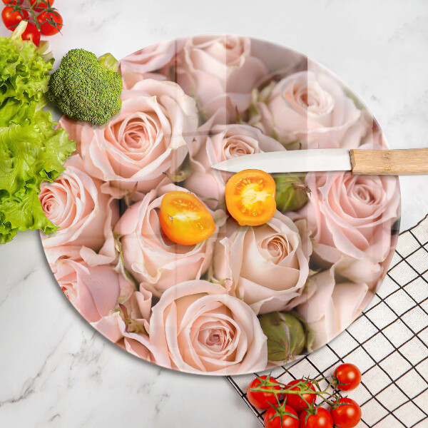 Chopping board glass A delicate bouquet of roses