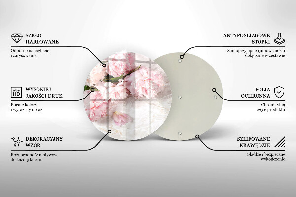 Chopping board glass Delicate roses flowers