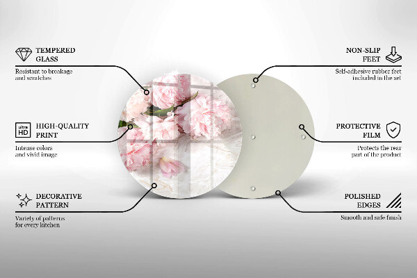 Chopping board glass Delicate roses flowers