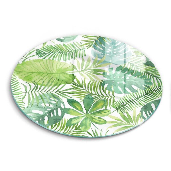 Chopping board glass Boho watercolors leaves
