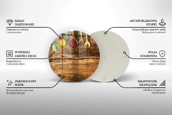 Chopping board glass Wooden spices
