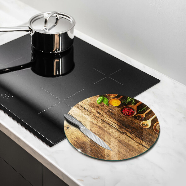 Chopping board glass Wooden spices