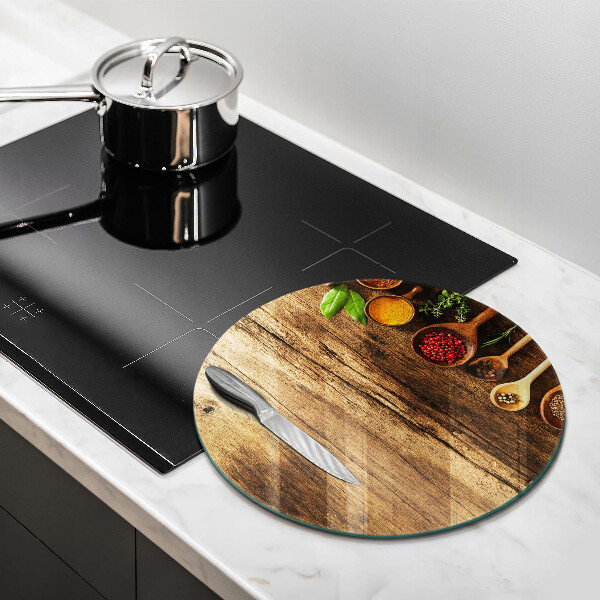 Chopping board glass Wooden spices
