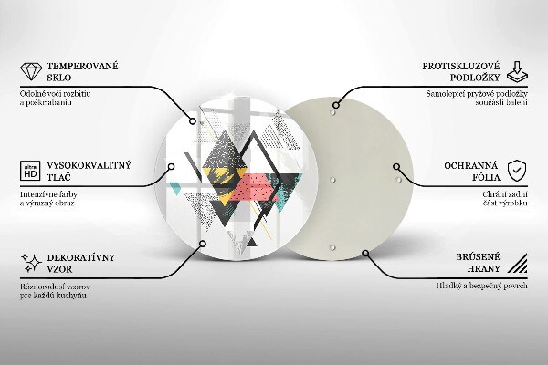 Chopping board glass Abstraction of the triangle