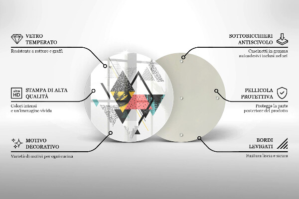 Chopping board glass Abstraction of the triangle