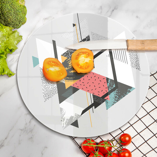 Chopping board glass Abstraction of the triangle