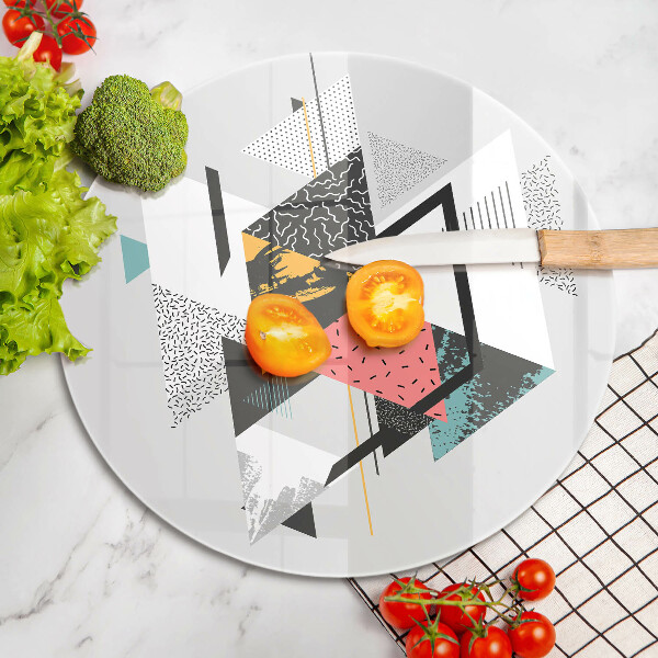 Chopping board glass Abstraction of the triangle