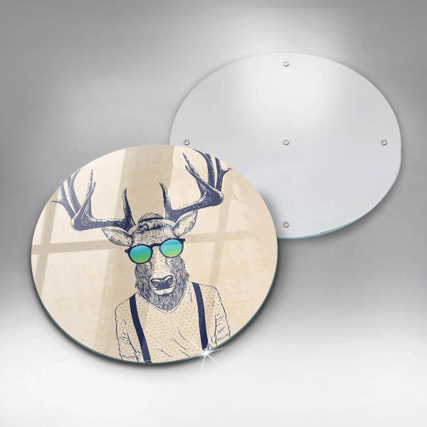 Chopping board glass Illustration Man Jeleń