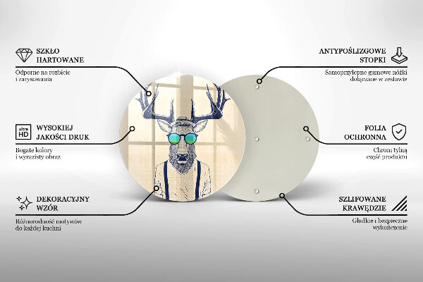 Chopping board glass Illustration Man Jeleń