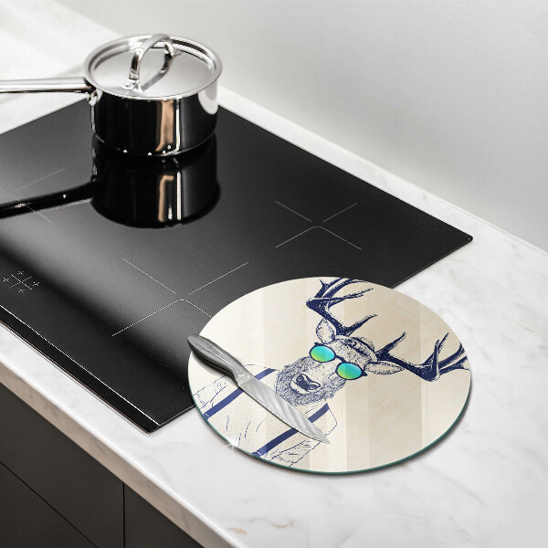 Chopping board glass Illustration Man Jeleń