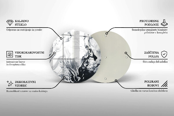 Chopping board glass Ink abstraction