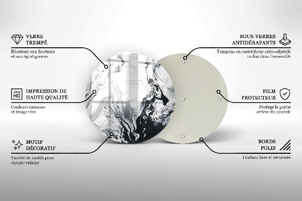 Chopping board glass Ink abstraction