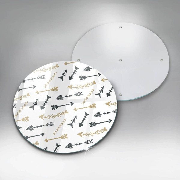 Chopping board glass Boho arrow pattern