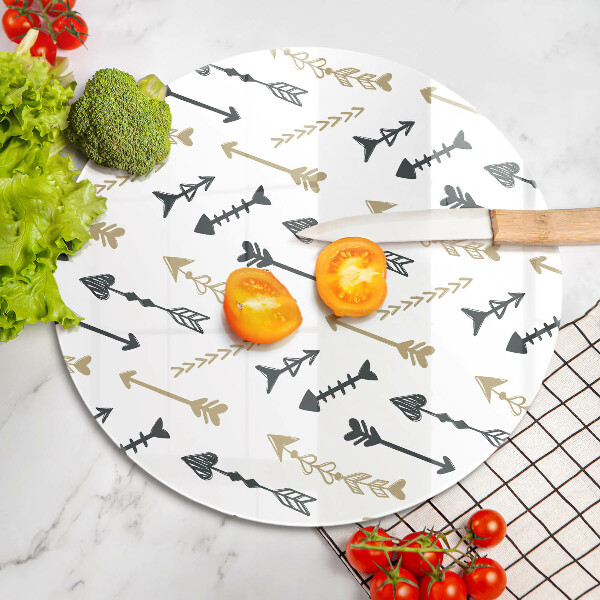 Chopping board glass Boho arrow pattern