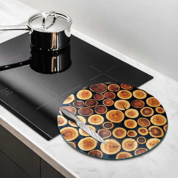 Chopping board glass Wooden stumps of trees