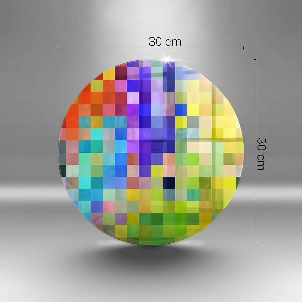 Chopping board glass Colorful squares pixels