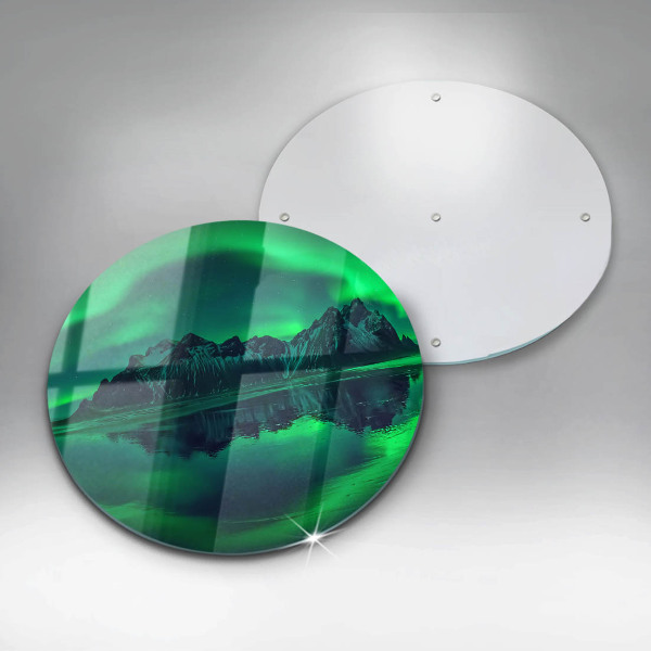 Chopping board glass Landscape of the aurora polar