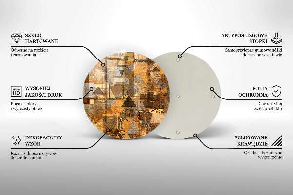 Chopping board glass Geometric figure pattern