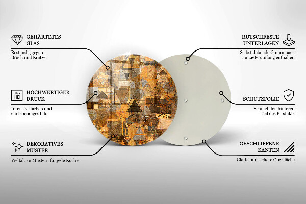 Chopping board glass Geometric figure pattern