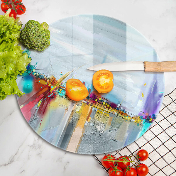 Chopping board glass Painted abstraction