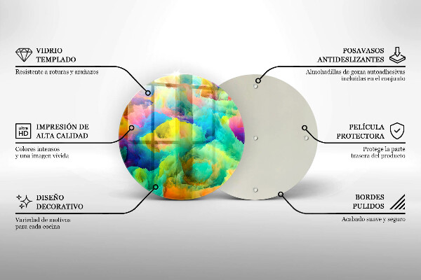 Chopping board glass Colorful abstraction