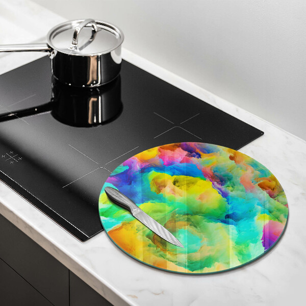 Chopping board glass Colorful abstraction