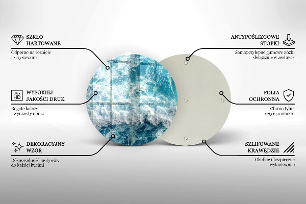 Chopping board glass Water sea waves