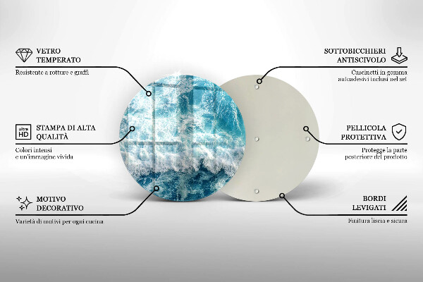 Chopping board glass Water sea waves