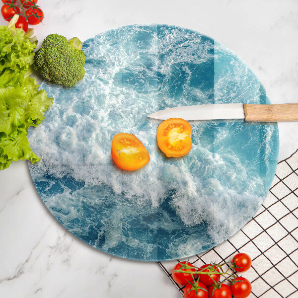 Chopping board glass Water sea waves