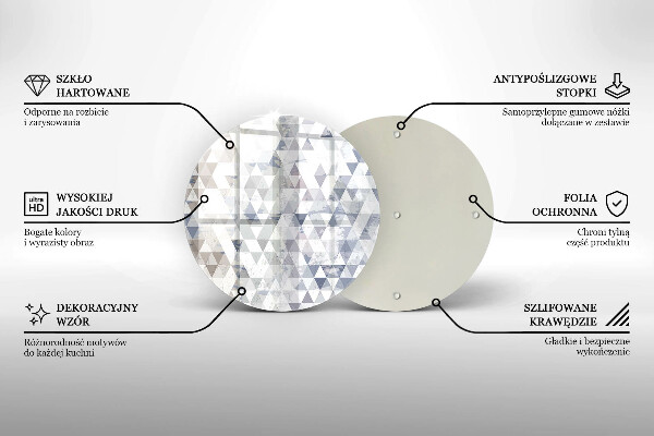 Chopping board glass Triangle pattern