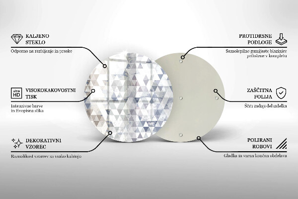 Chopping board glass Triangle pattern