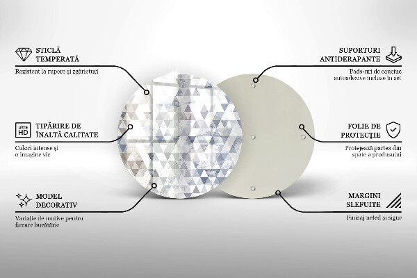 Chopping board glass Triangle pattern