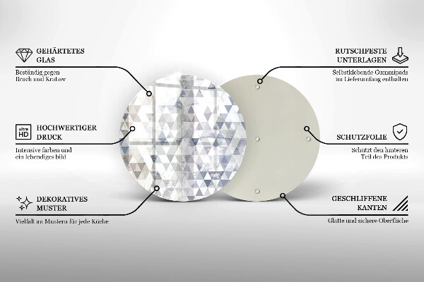 Chopping board glass Triangle pattern