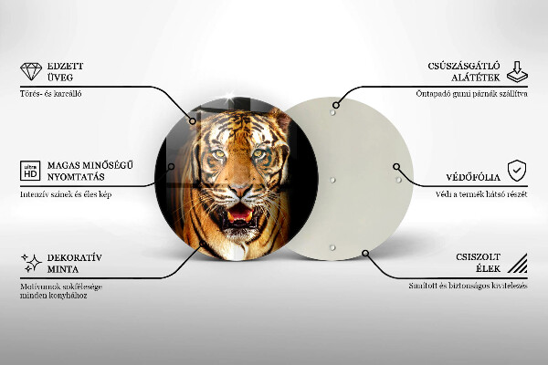 Chopping board glass Wild animal tiger