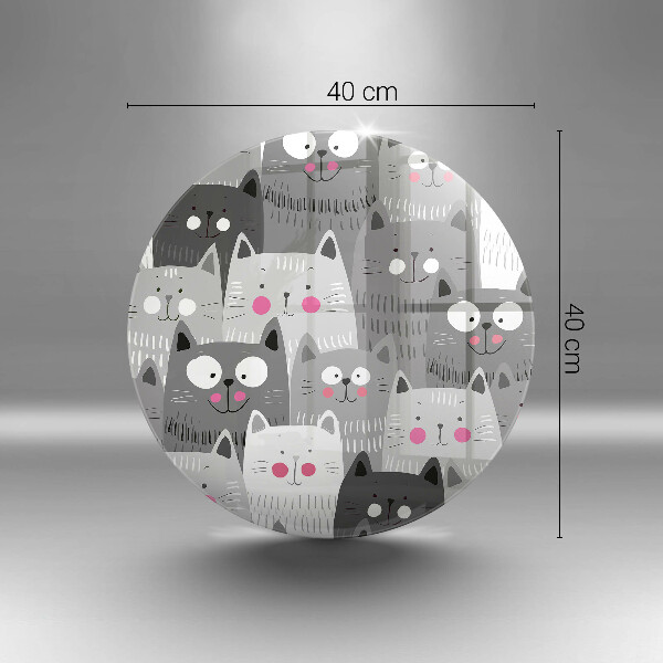 Chopping board glass Illustration of cats