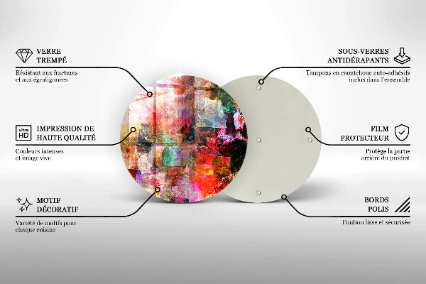 Chopping board glass Paint abstraction