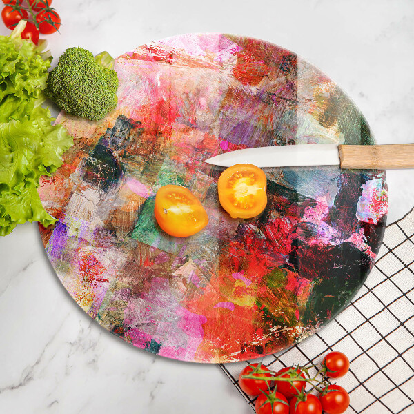 Chopping board glass Paint abstraction