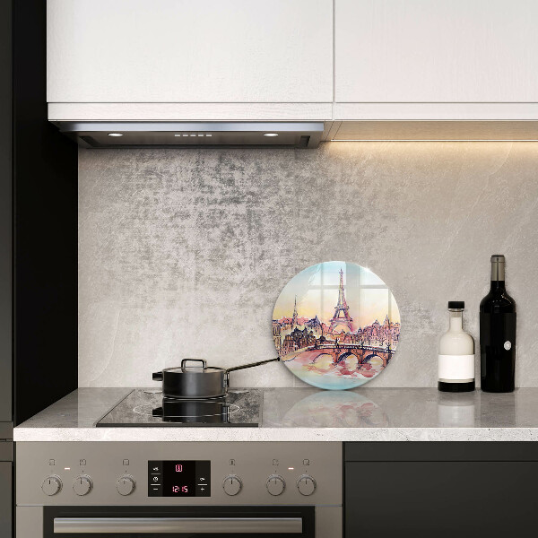 Chopping board glass Paris landscape Eiffel Tower