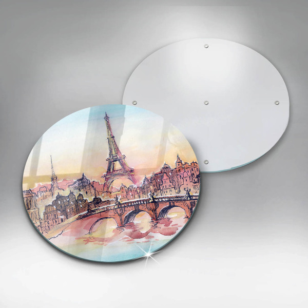Chopping board glass Paris landscape Eiffel Tower