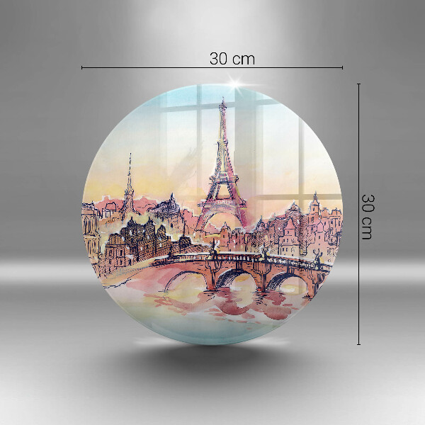 Chopping board glass Paris landscape Eiffel Tower
