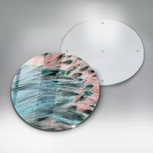 Chopping board glass Boho bird feathers