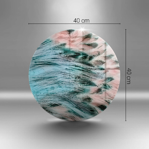 Chopping board glass Boho bird feathers