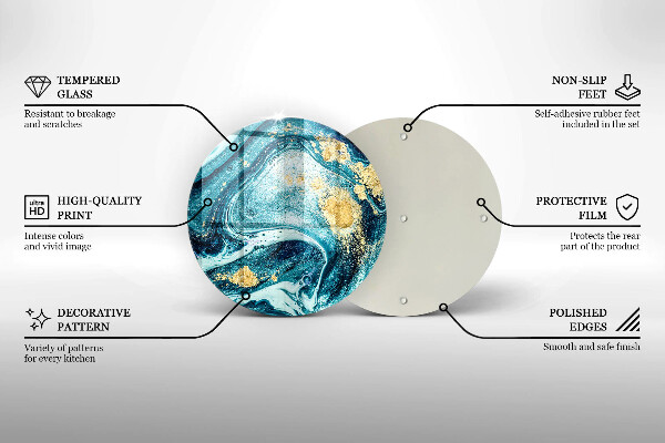 Chopping board Blue abstraction gold