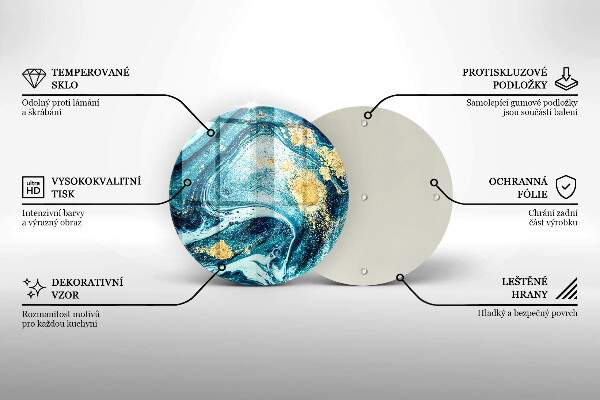 Chopping board Blue abstraction gold