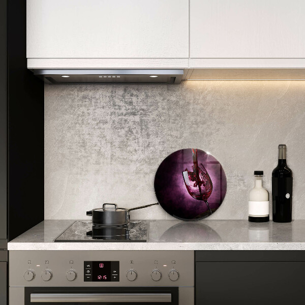 Chopping board glass A glass of wine