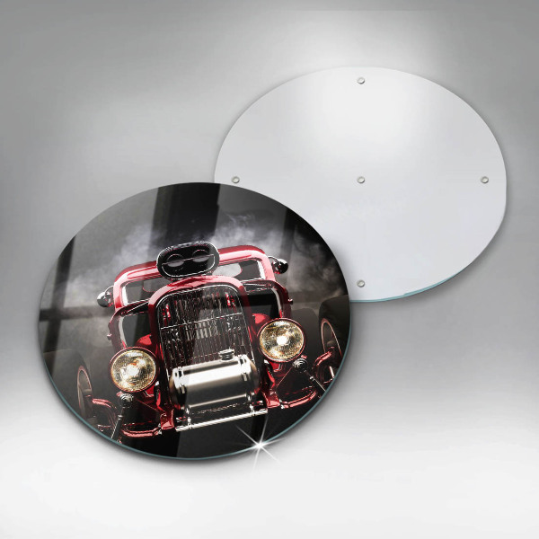 Chopping board glass Old car