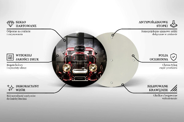 Chopping board glass Old car