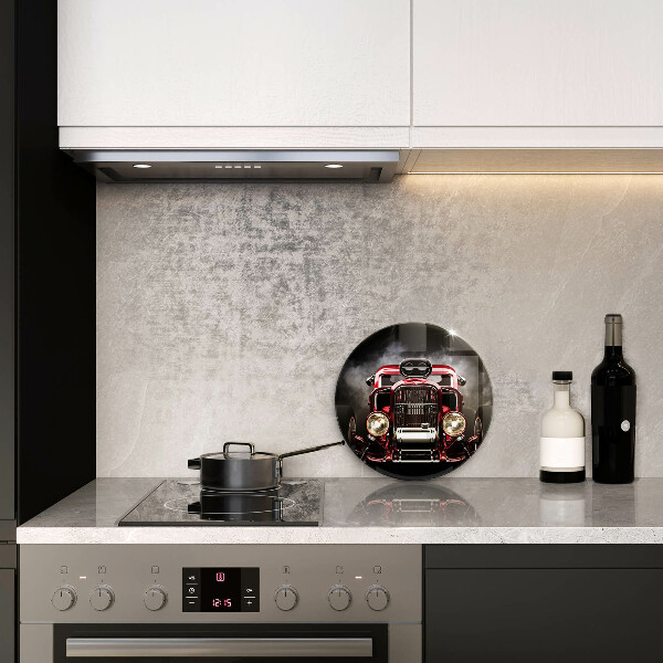 Chopping board glass Old car