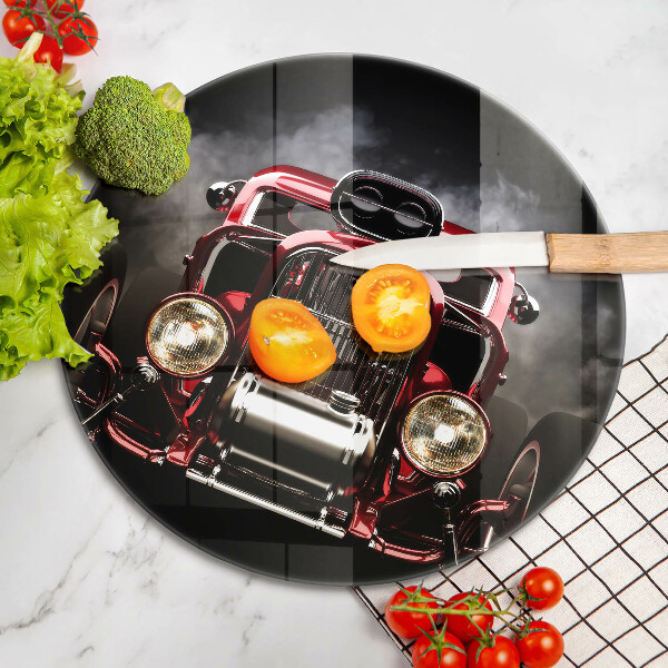 Chopping board glass Old car